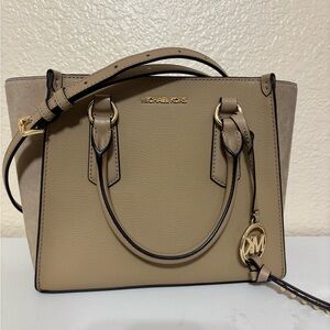 Michael Kors Beige and Black Satchel